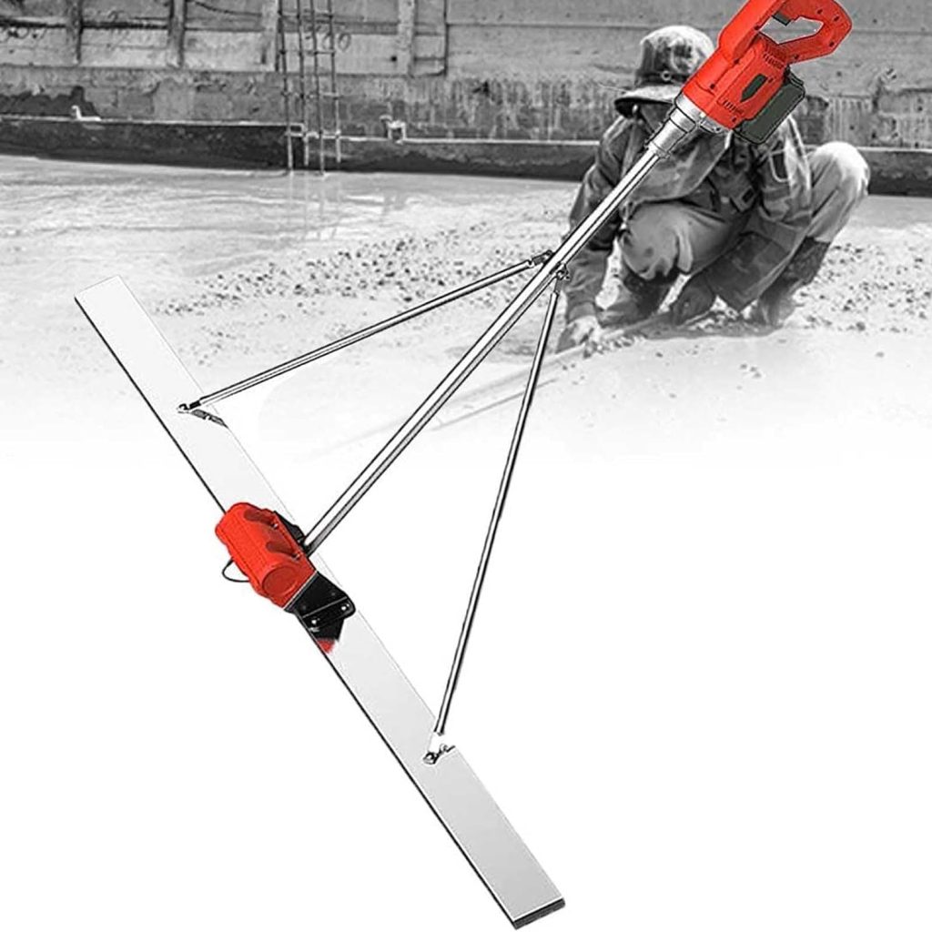 DLE Power Concrete Screed Vibratory Kit, Concrete Finishing Tool, Concrete Surface Leveling Tamper Ruler, Battery Powered, Cordless Electric Concrete Surface Smoother Finisher Screed