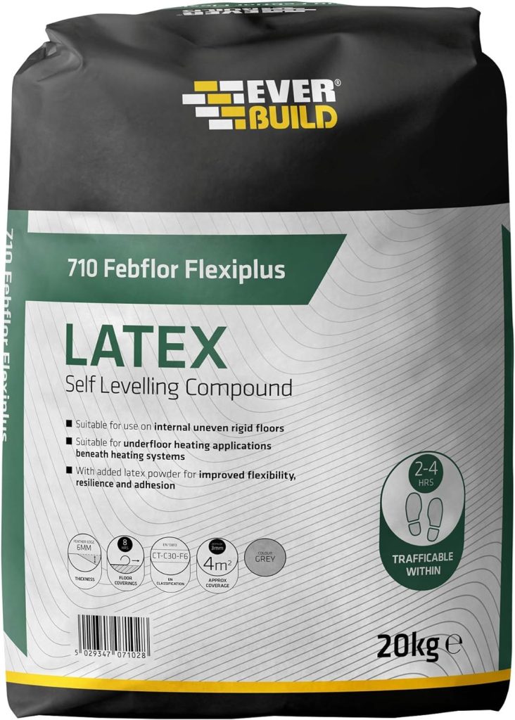 Everbuild SLPLUS20 710 Febflor Flexiplus Latex Self Levelling Compound, 20 kg, Grey